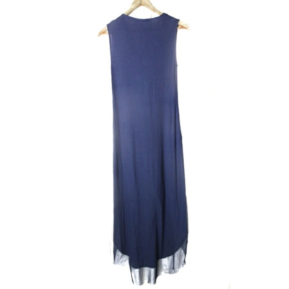 BCBG Cydnee Ruffled Rayon High-Low  Navy Dress XXS - Picture 6 of 9